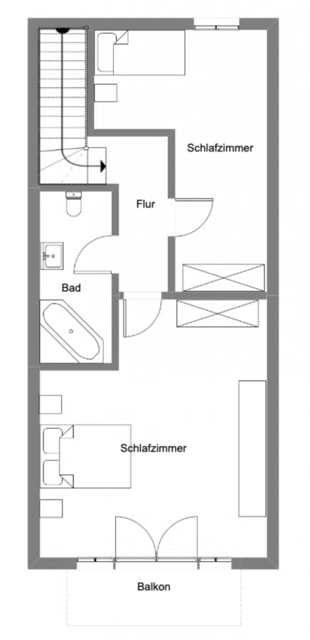 Grundriss DG - Reihenmittelhaus mit 2 separaten Wohneinheiten in bevorzugter Wohnlage zur Anlage