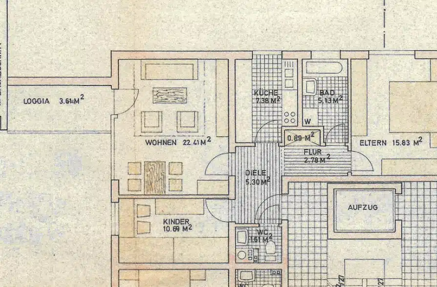 Sonnige 3-Zimmer-Wohnung mit Südbalkon in Weilheim - Grundriss Whg (38762)