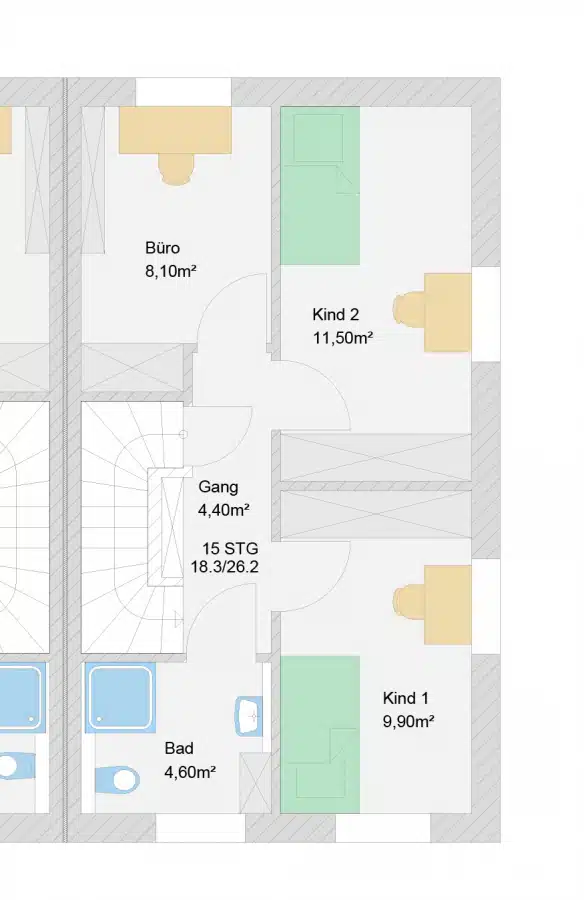 Grundriss OG - Nur einen Steinwurf vom Staffelsee entfernt. Charmante Neubau DHH in Uffing am Staffelsee!