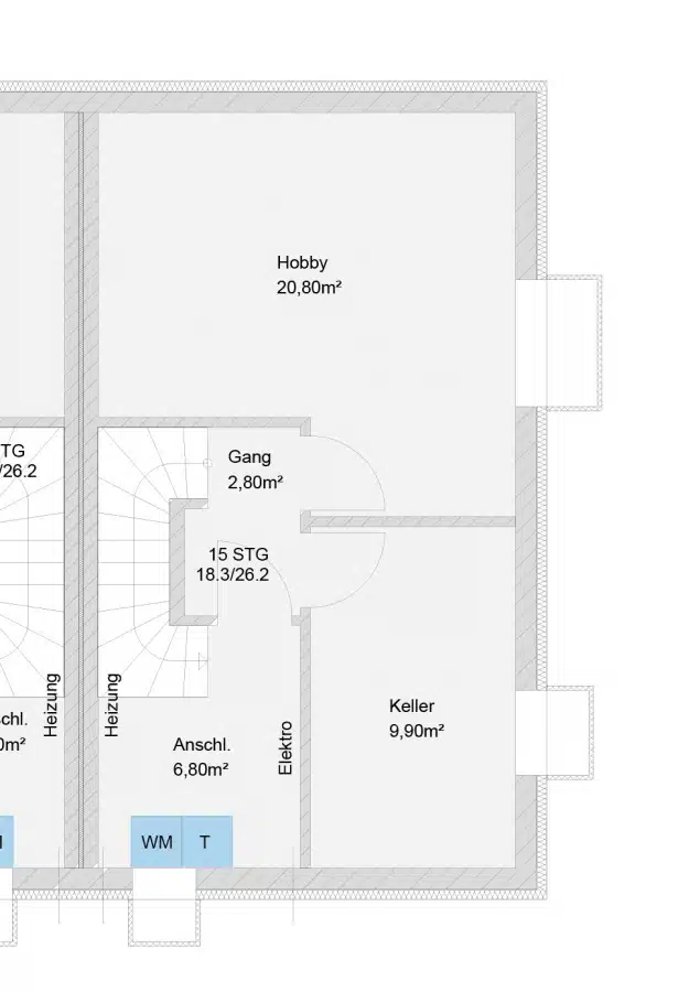 Grundriss KG - Nur einen Steinwurf vom Staffelsee entfernt. Charmante Neubau DHH in Uffing am Staffelsee!