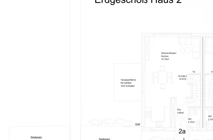 Nur einen Steinwurf vom Staffelsee entfernt. Charmante Neubau DHH in Uffing am Staffelsee! (2a) - 2a Grundriss EG (38455)