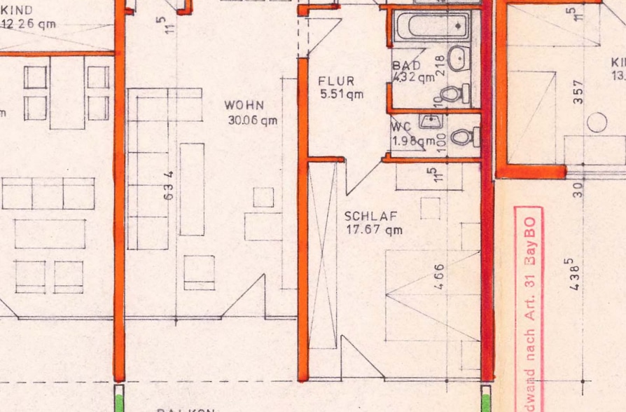 Sonnige Dachterrassenwohnung mit Blick Bergblick im Weilheimer Westen - Grundriss Whg (34982)