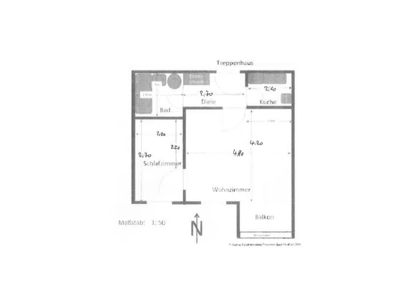 Grundriss - Sonnige 2-Zimmer-Dachgeschoßwohnung mit Panoramablick im Weilheimer Westen