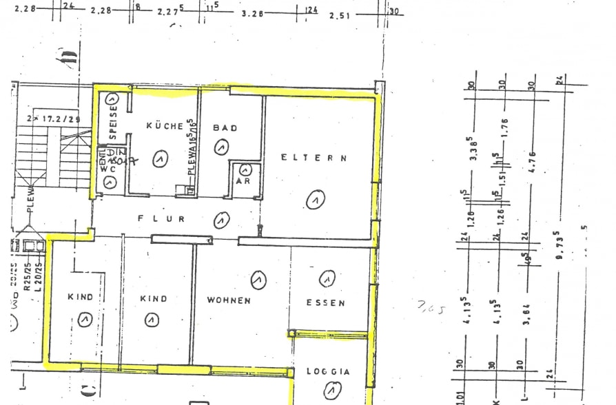 Frisch renovierte 4-Zimmer-Wohnung im Herzen von Weilheim - Grundriss (38740)
