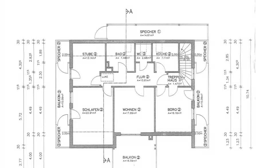 Sonnige 4-Zimmer-Wohnung in Zweifamilienhaus in Bernried am Starnberger See - Grundriss (42199)