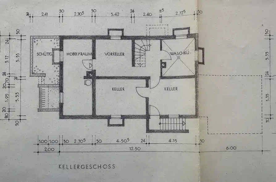 Charmantes Zweifamilienhaus in attraktiver Wohnlage in Seeshaupt - Grundriss Keller (42070)