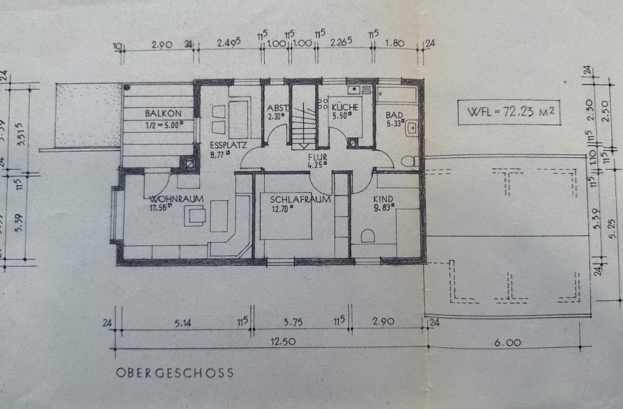 Charmantes Zweifamilienhaus in attraktiver Wohnlage in Seeshaupt - Grundriss OG (42303)
