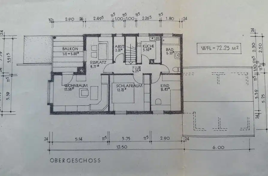 Charmantes Zweifamilienhaus in attraktiver Wohnlage in Seeshaupt - Grundriss OG (42069)