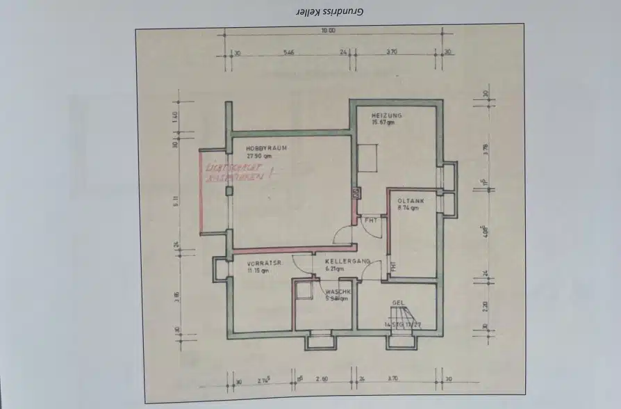 Objekt zum Wachküssen! Einfamilienhaus mit Nießbrauch in Fischen am Ammersee - Grundriss KG (40828)