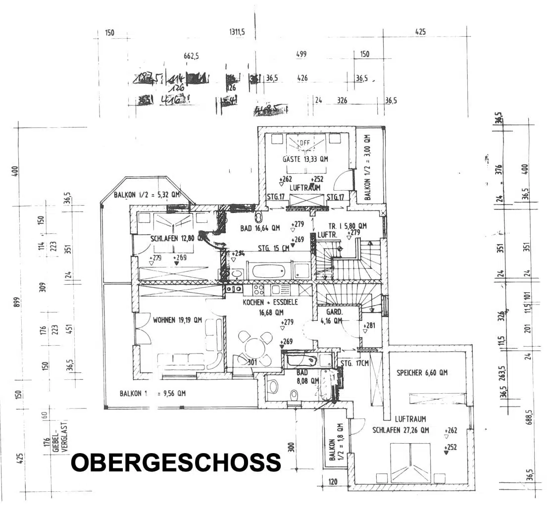 Grundriss OG - Gepflegtes XXL-Mehrgenerationenhaus in Bestlage von Polling!