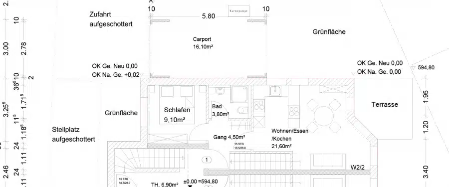 Grundriss WE 1 EG - Modern, Energieeffizient, Maßgeschneidert. Neubau Erdgeschosswohnung (WE 1) in Bahnhofsnähe!