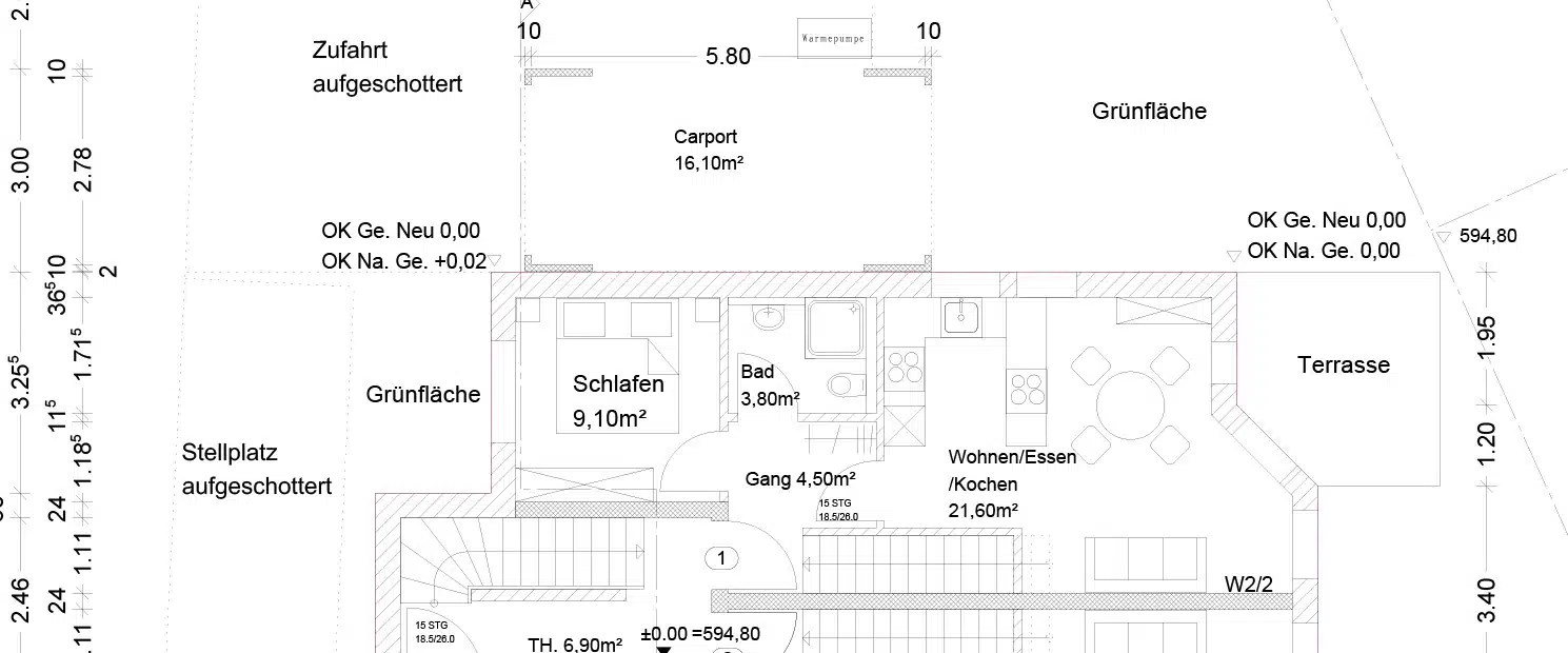 Grundriss WE 1 EG - Modern, Energieeffizient, Maßgeschneidert. Neubau Erdgeschosswohnung (WE 1) in Bahnhofsnähe!