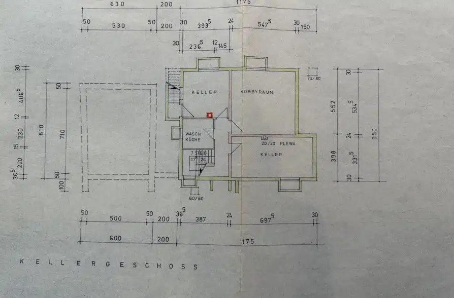 Freistehendes Einfamilienhaus zur individuellen Fertigstellung in Traubing - Grundriss Keller (37400)