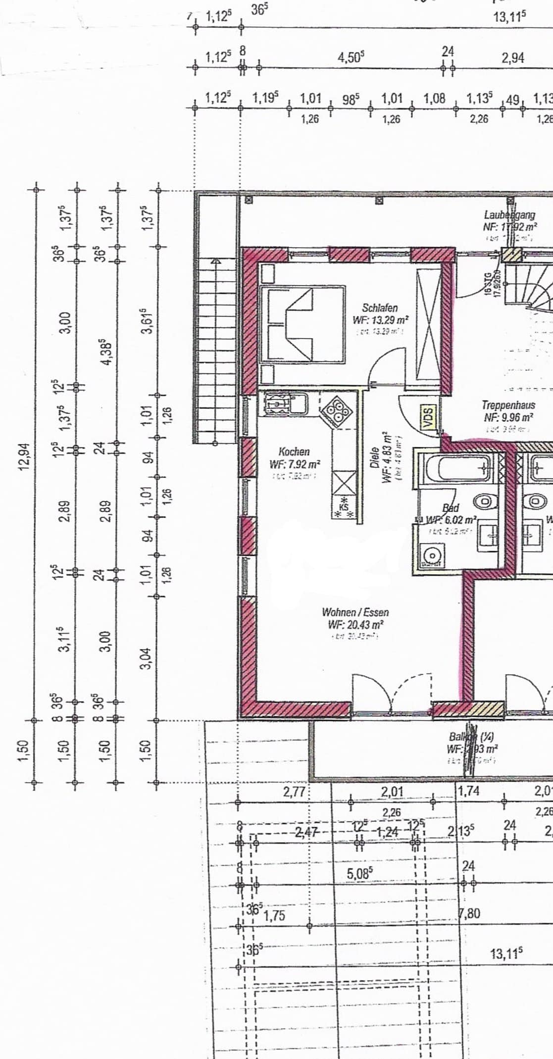 Grundriss - Schöne 2-Zimmer Wohnung im Weilheimer Westen (Whg. 1)
