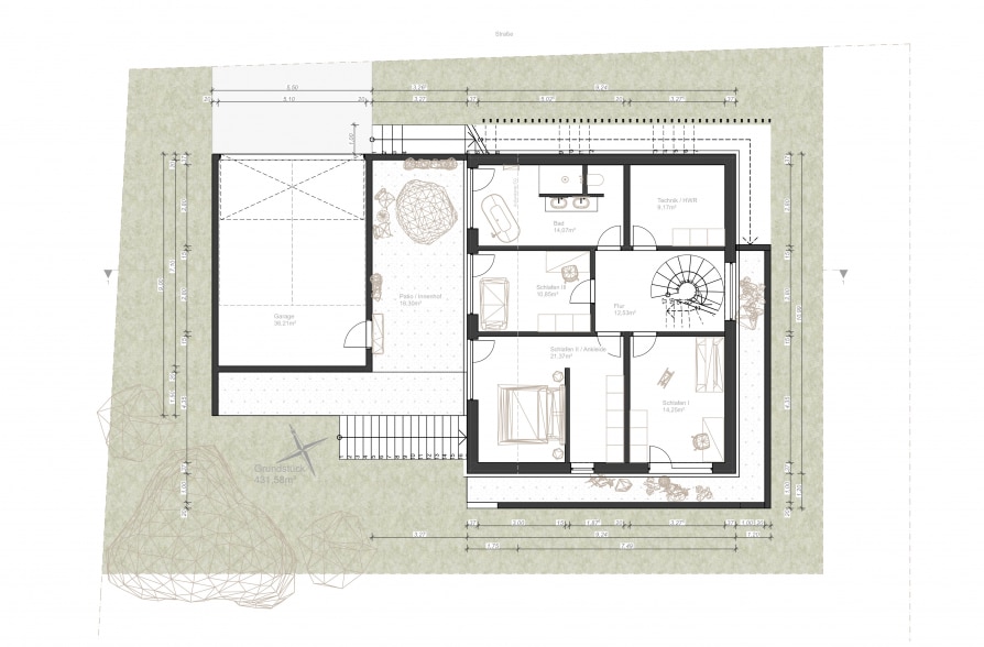 Modernes Designerhaus mit traumhaftem Bergblick in Eberfing - Grundriss UG (42118)