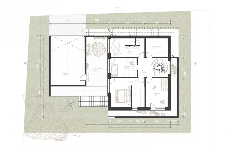 Modernes Designerhaus mit traumhaftem Bergblick in Eberfing - Grundriss UG (42118)