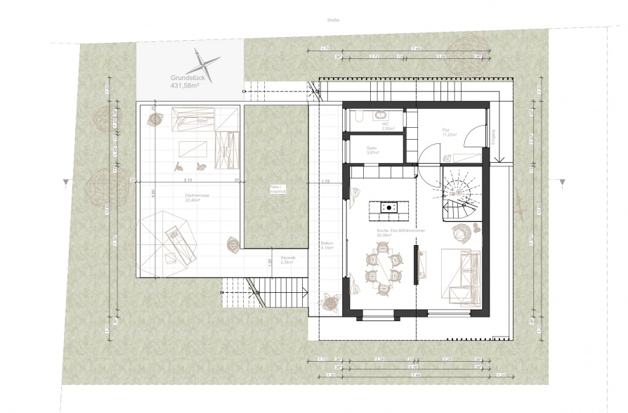 Modernes Designerhaus mit traumhaftem Bergblick in Eberfing - Grundriss OG (42117)