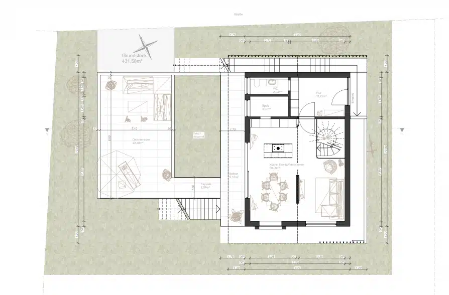Modernes Designerhaus mit traumhaftem Bergblick in Eberfing - Grundriss OG (42117)