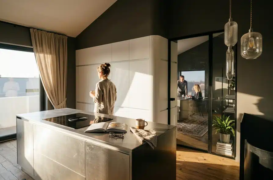 Modernes Designerhaus mit traumhaftem Bergblick in Eberfing - Visualisierung / Küche (42115)