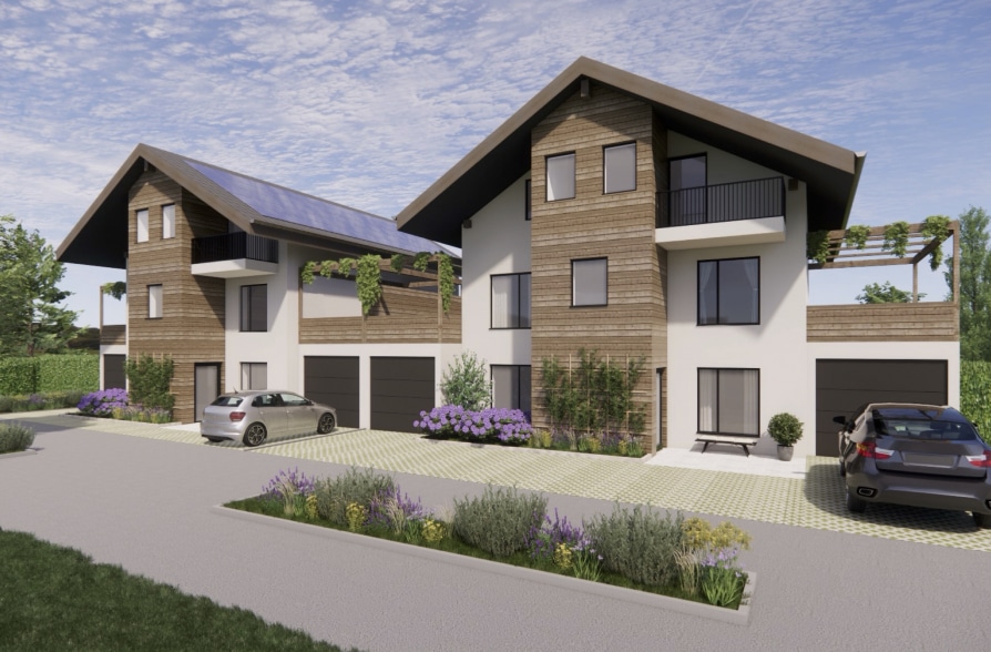 Modern und Energieeffizient. Neubau Dachgeschosswohnung in Bahnhofsnähe in Huglfing! - Visualisierung Wohnhäuser (42430)