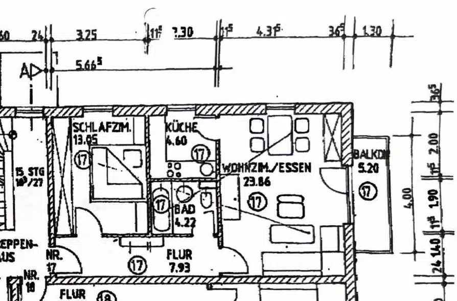 Gemütliche 2-Zimmer-Wohnung mit Balkon in ruhiger Stadtlage - Grundriss Whg (41775)