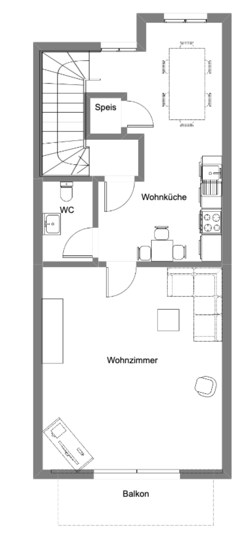 Reihenmittelhaus mit 2 separaten Wohneinheiten in bevorzugter Wohnlage - Grundriss OG