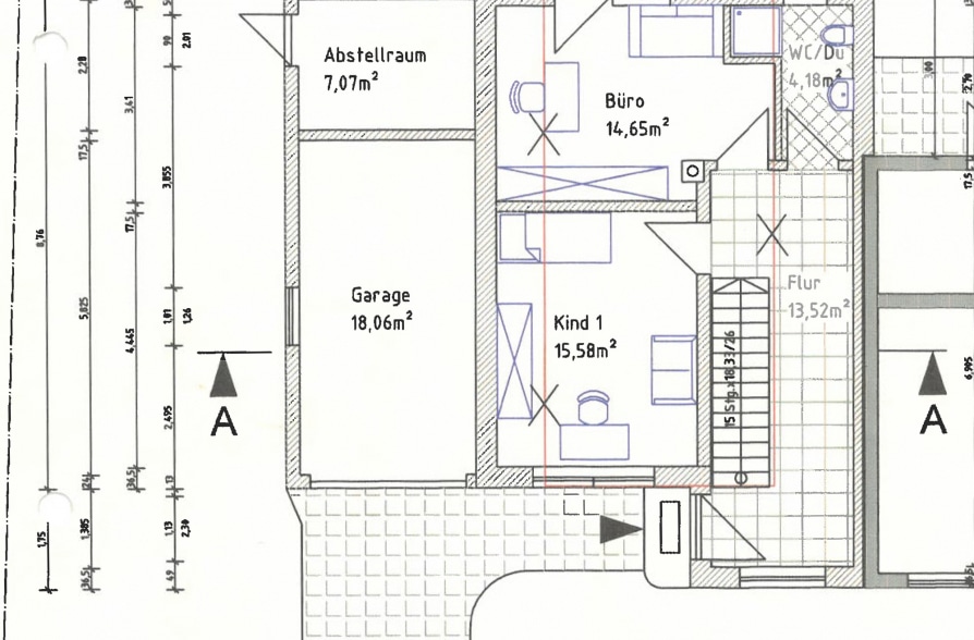 Moderne Doppelhaushälfte Dachterrasse in Peißenberg Wörth - Grundriss EG (41474)