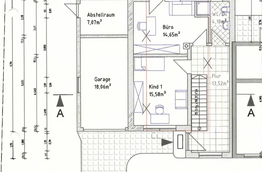 Moderne Doppelhaushälfte Dachterrasse in Peißenberg Wörth - Grundriss EG (41474)