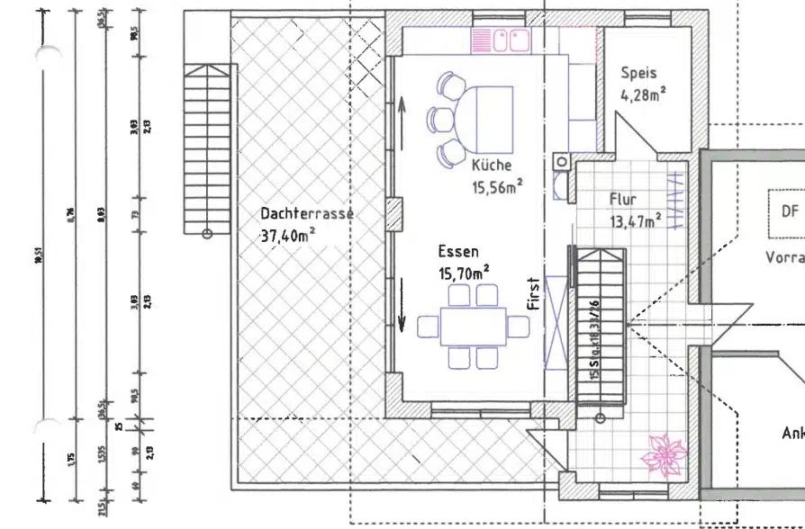 Moderne Doppelhaushälfte Dachterrasse in Peißenberg Wörth - Grundriss OG (41475)