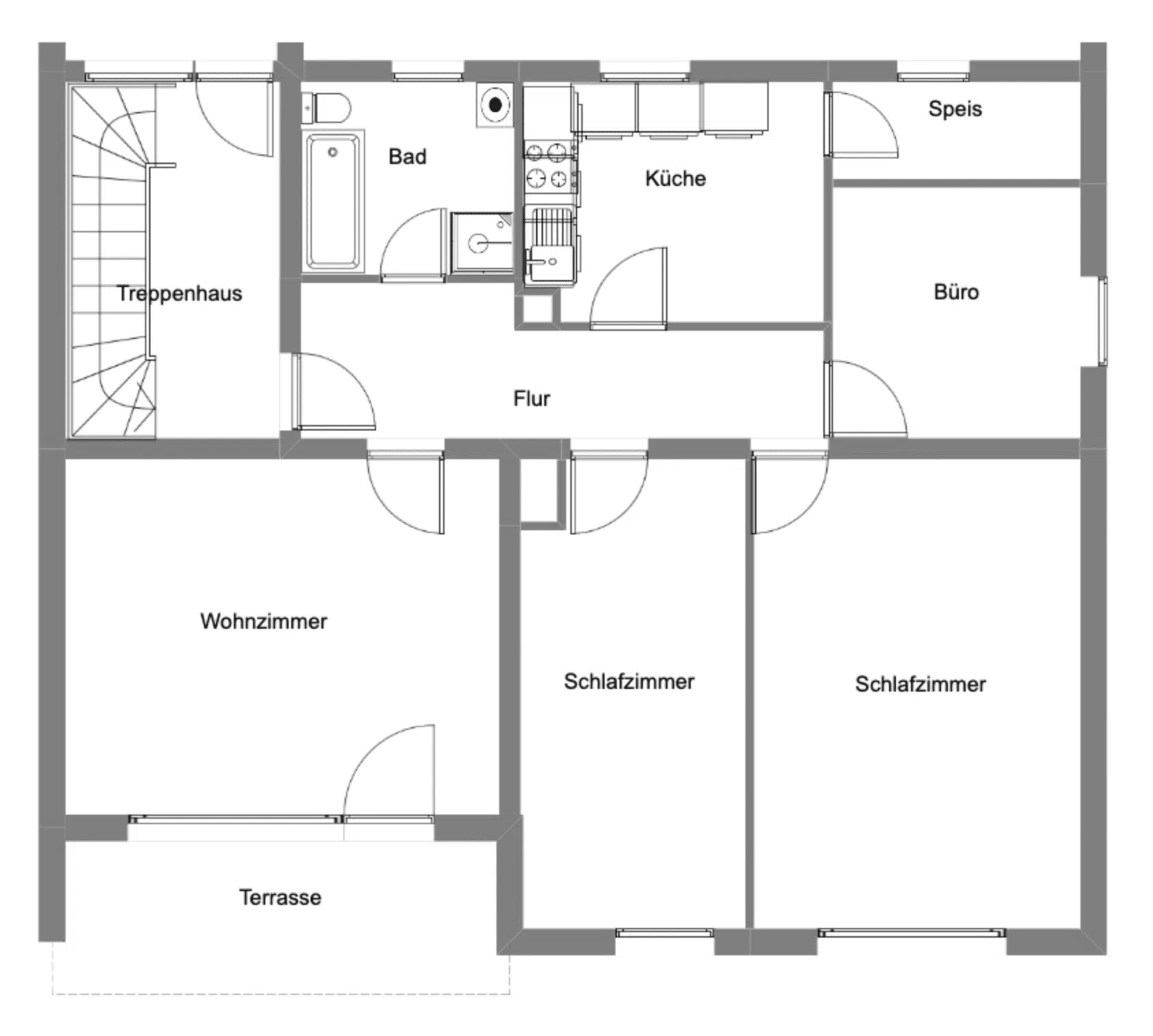 Grundriss EG - Zweifamilienhaus in traumhafter Lage mit Weit- und Bergblick in Oberhausen
