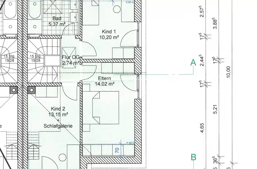 Moderne Doppelhaushälfte mit wertiger Ausstattung in Wielenbach - Grundriss DG (38515)