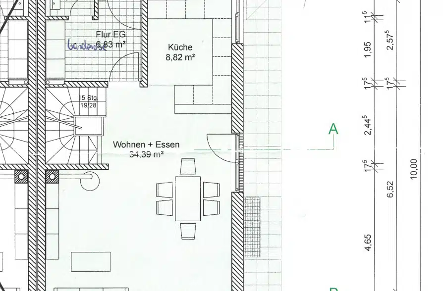 Moderne Doppelhaushälfte mit wertiger Ausstattung in Wielenbach - Grundriss EG (38514)