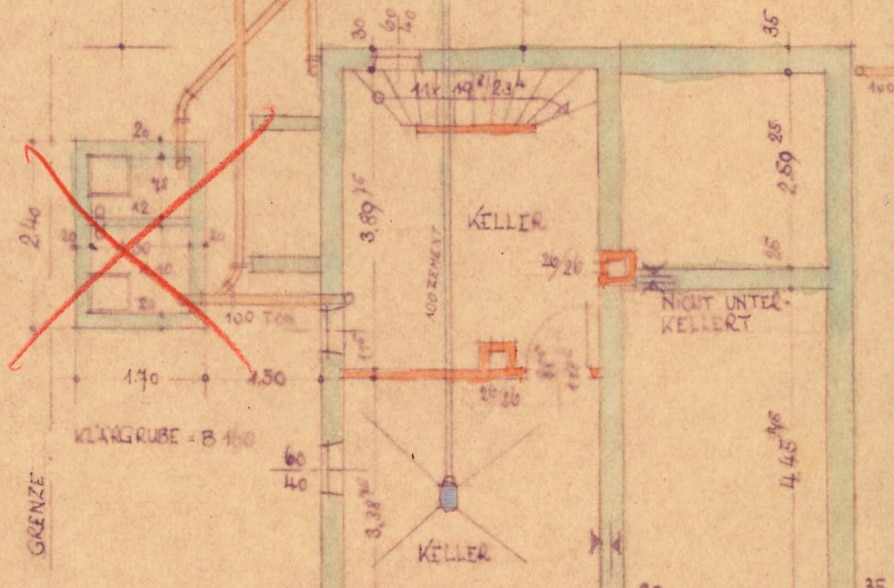 Charmantes Altbau Einfamilienhaus mit Erweitertungspotenzial in Raisting - Grundriss KG (38337)