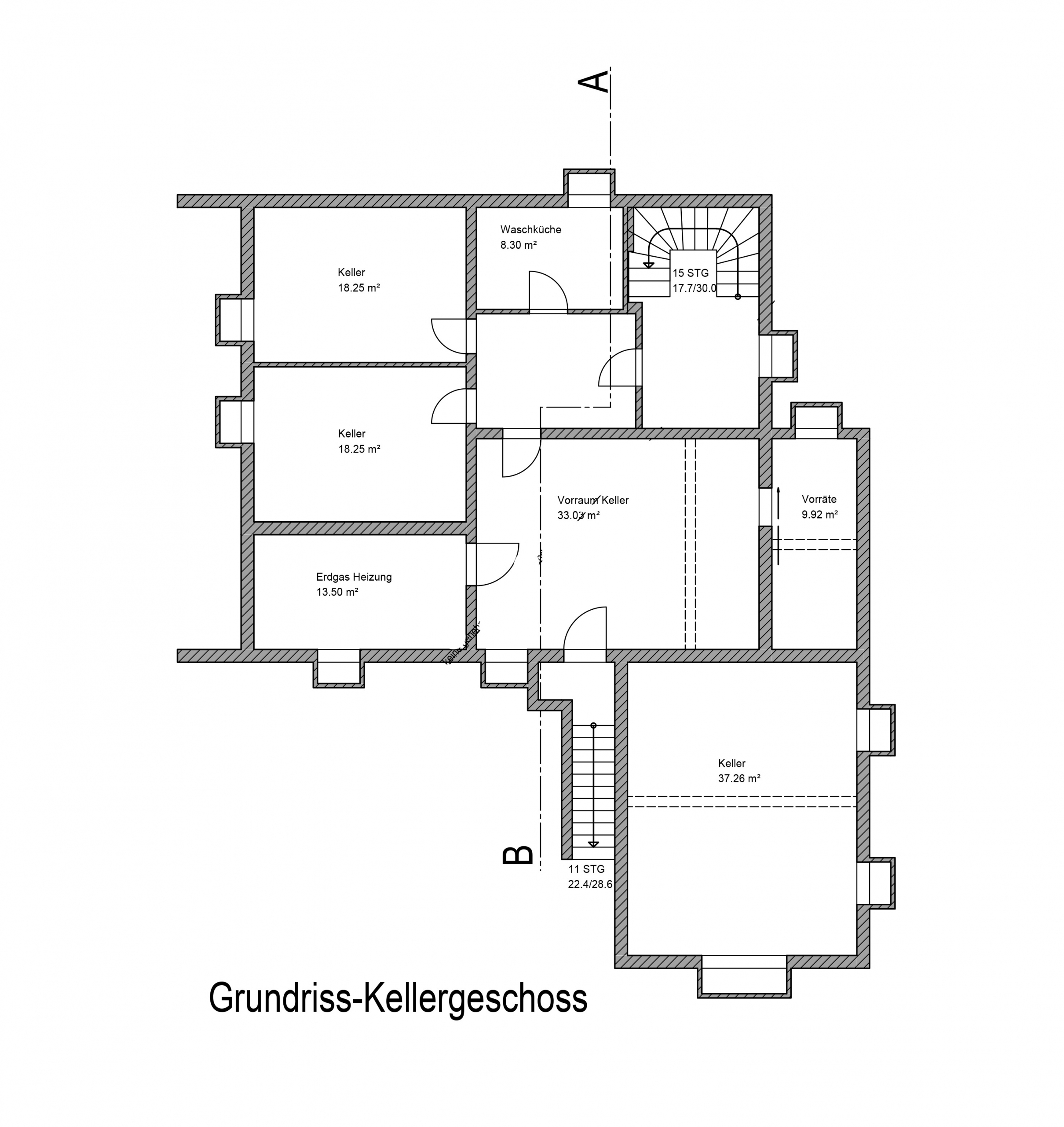 Großes, befristet vermietetes 3-Familienhaus in Bestlage von Weilheim - Grundriss KG