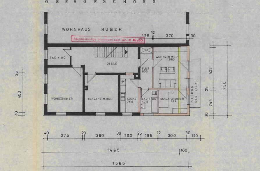 Renoviertes Stadthaus mit zwei Wohneinheiten und vielseitigen Nutzungsmöglichkeiten! - Grundriss OG (39639)