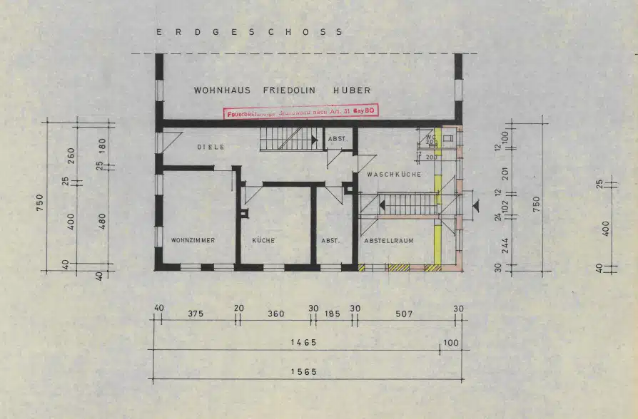 Renoviertes Stadthaus mit zwei Wohneinheiten und vielseitigen Nutzungsmöglichkeiten! - Grundriss EG (39638)