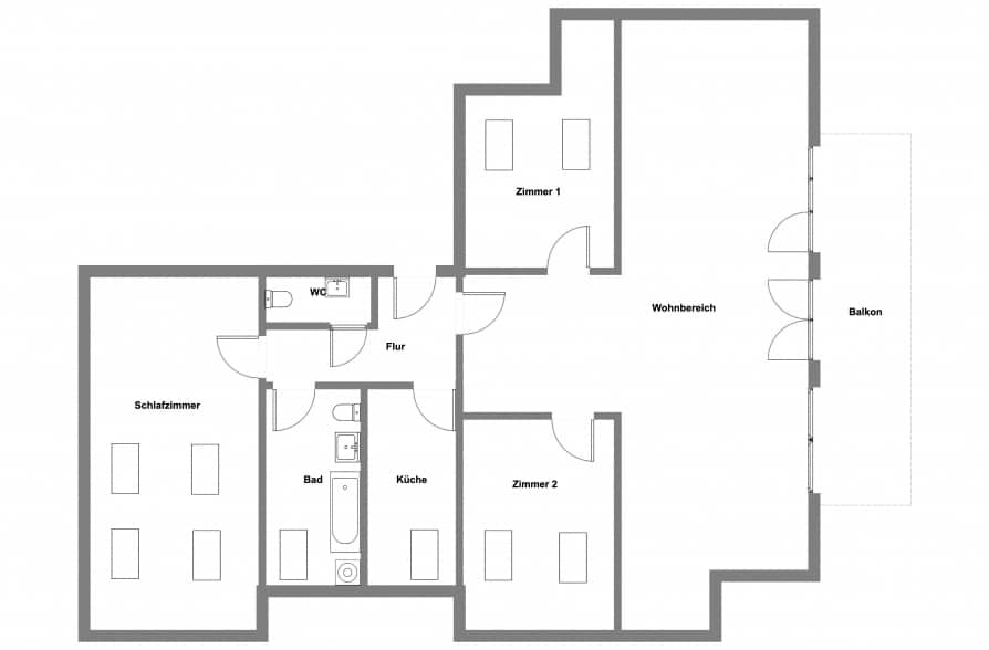 Gemütliche 4-Zimmer-Dachgeschoßwohnung in Peißenberg Wörth - Grundriss (36969)