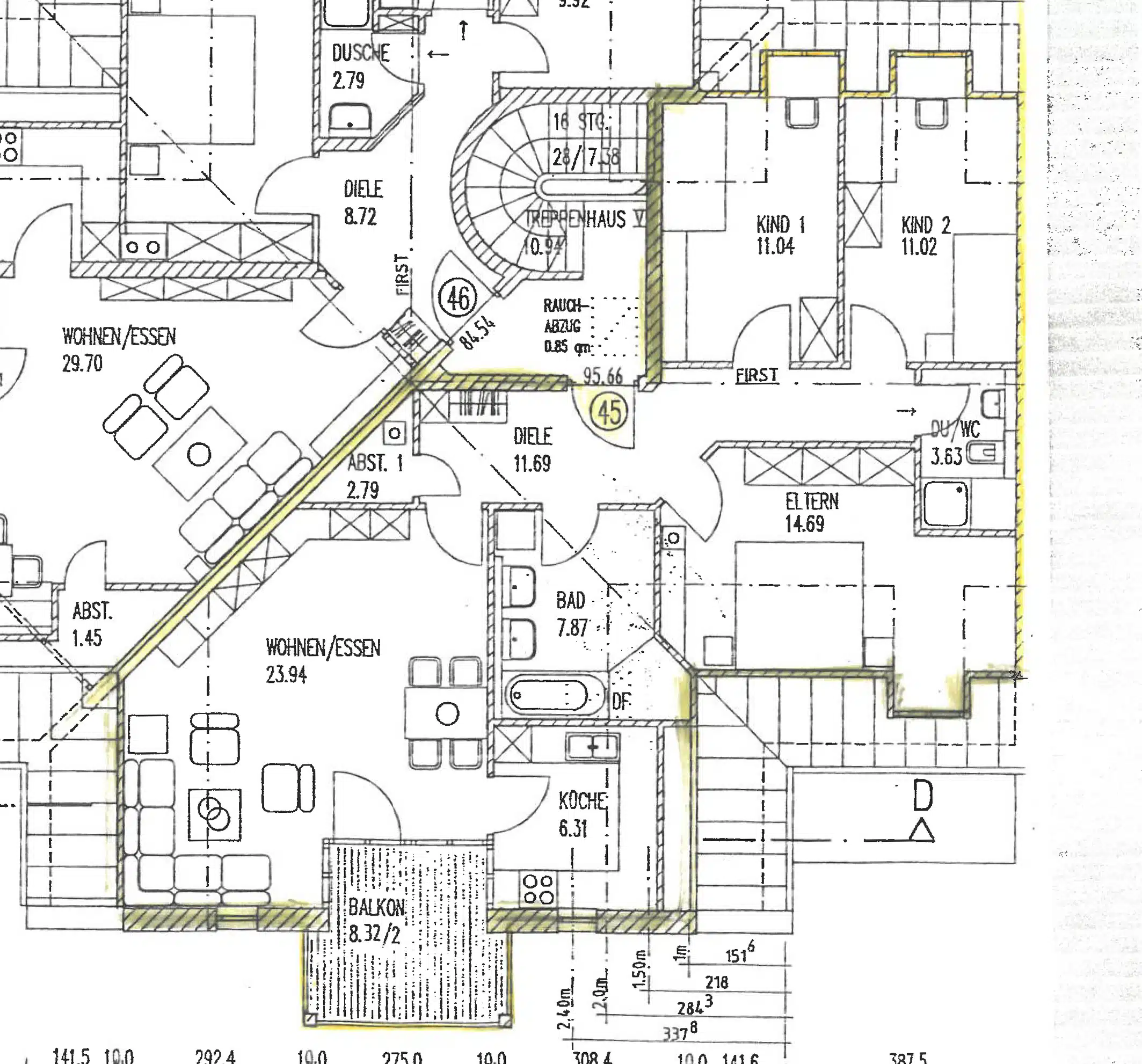 Grundriss - Gemütliche 4-Zimmer-Dachgeschoßwohnung mit Weitblick und XXL Balkon