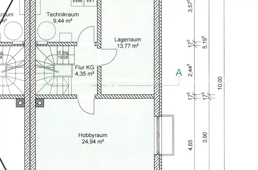 Moderne Doppelhaushälfte mit wertiger Ausstattung in Wielenbach - Grundriss KG (41277)