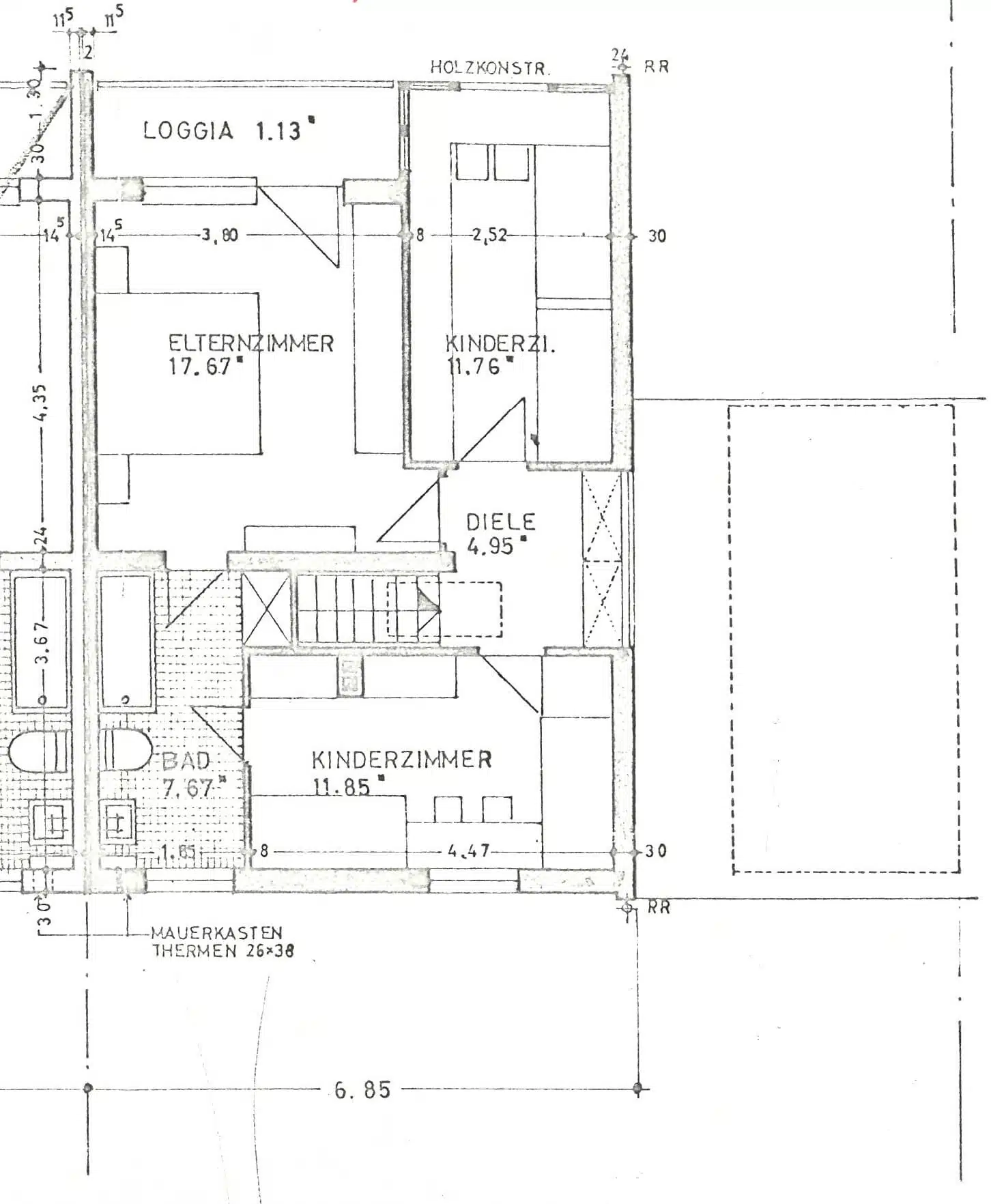 Grundriss OG - Renovierungsbedürftiges Doppelhaus sucht Prinzen zum Wachküssen!