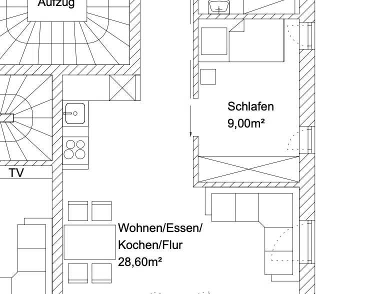 Nur einen Steinwurf vom Staffelsee entfernt! 2-Zi.-Erdgeschosswhg. mit Terrasse (WE 7) - Grundriss WE 7 (35219)