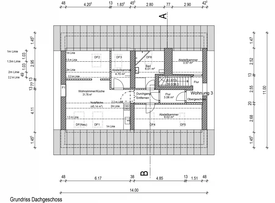 Grundriss DG - Großes, befristet vermietetes 3-Familienhaus in Bestlage von Weilheim