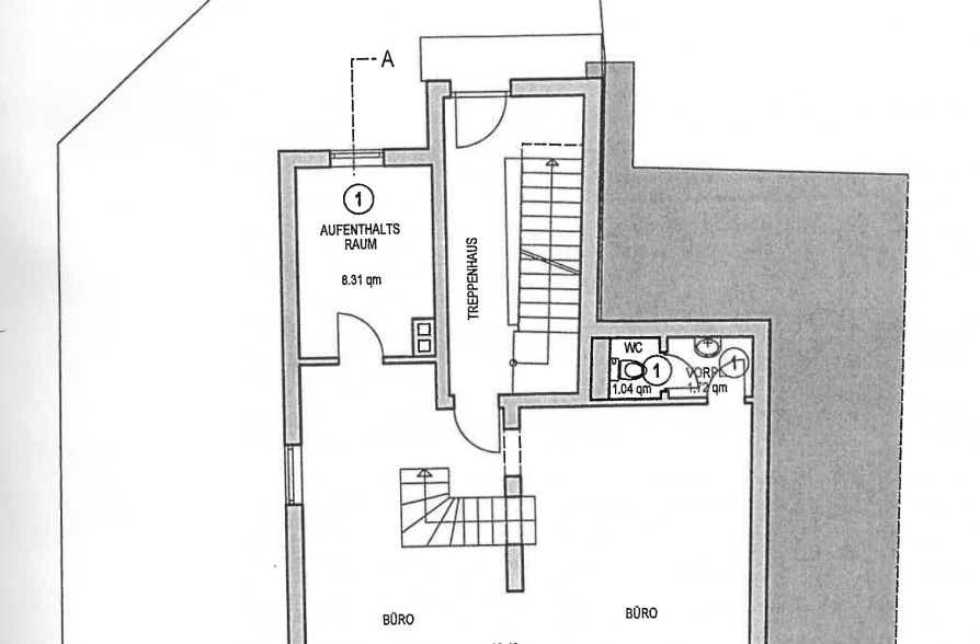 Vielseitig nutzbare Gewerbefläche für Ladenlokal oder Büro in zentraler Lage von Weilheim - Grundriss EG neu (34034)