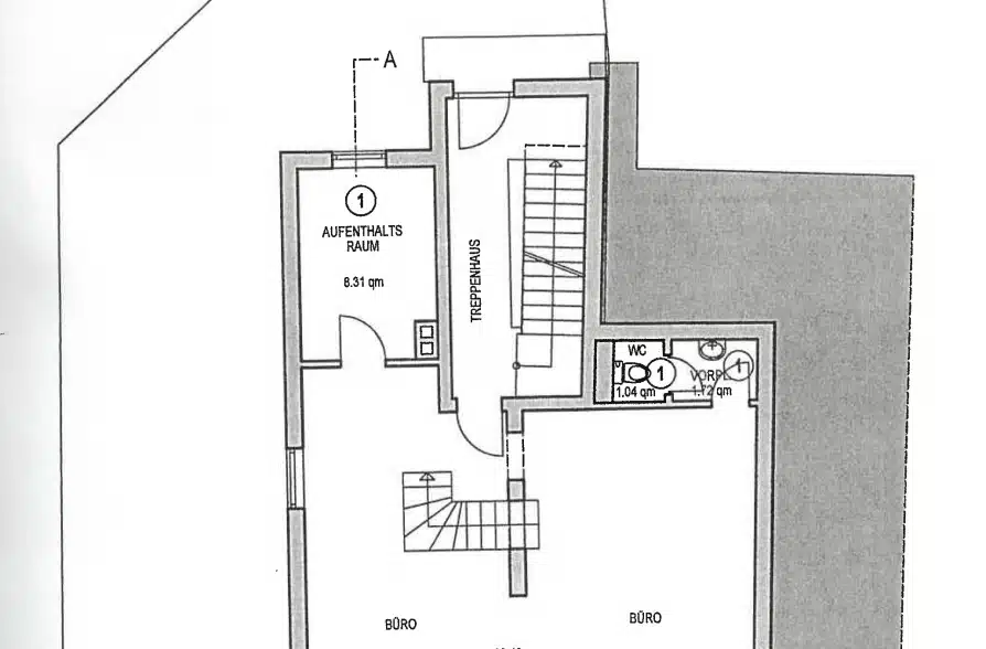 Vielseitig nutzbare Gewerbefläche für Ladenlokal oder Büro in zentraler Lage von Weilheim - Grundriss EG neu (34034)