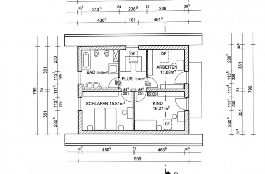 Schöner Wohnen in Peißenberg Wörth! Mediterranes Einfamilienhaus mit hochwertiger Ausstattung! - Grundriss DG (41188)