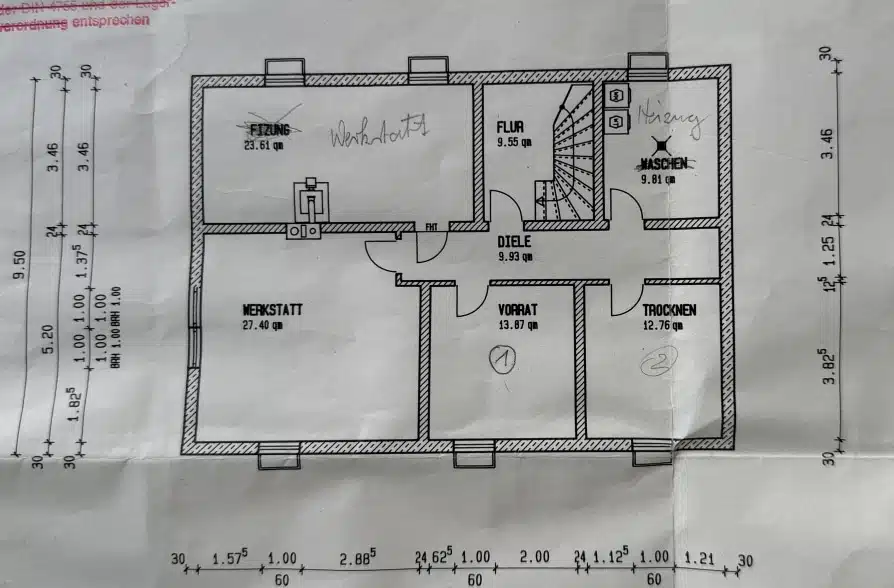 Hier brauchen Sie keinen TV! Zweifamilienhaus in Hohenpeißenberg mit Panoramablick!! - Grundriss KG (38619)