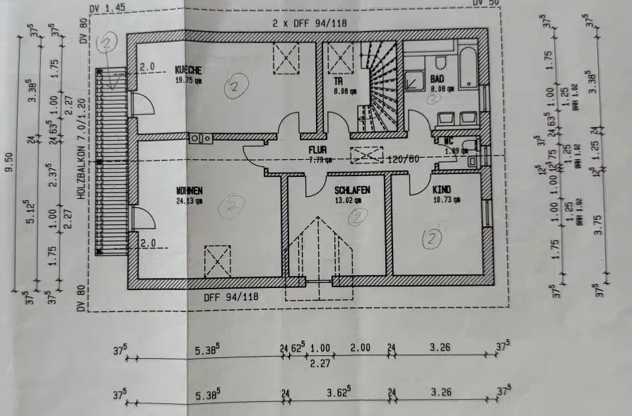 Hier brauchen Sie keinen TV! Zweifamilienhaus in Hohenpeißenberg mit Panoramablick!! - Grundriss DG (38618)