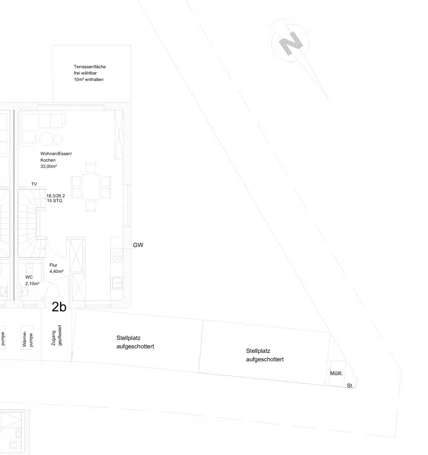 2b Grundriss EG - Nur einen Steinwurf vom Staffelsee entfernt. Charmante Neubau DHH in Uffing am Staffelsee! (2b)