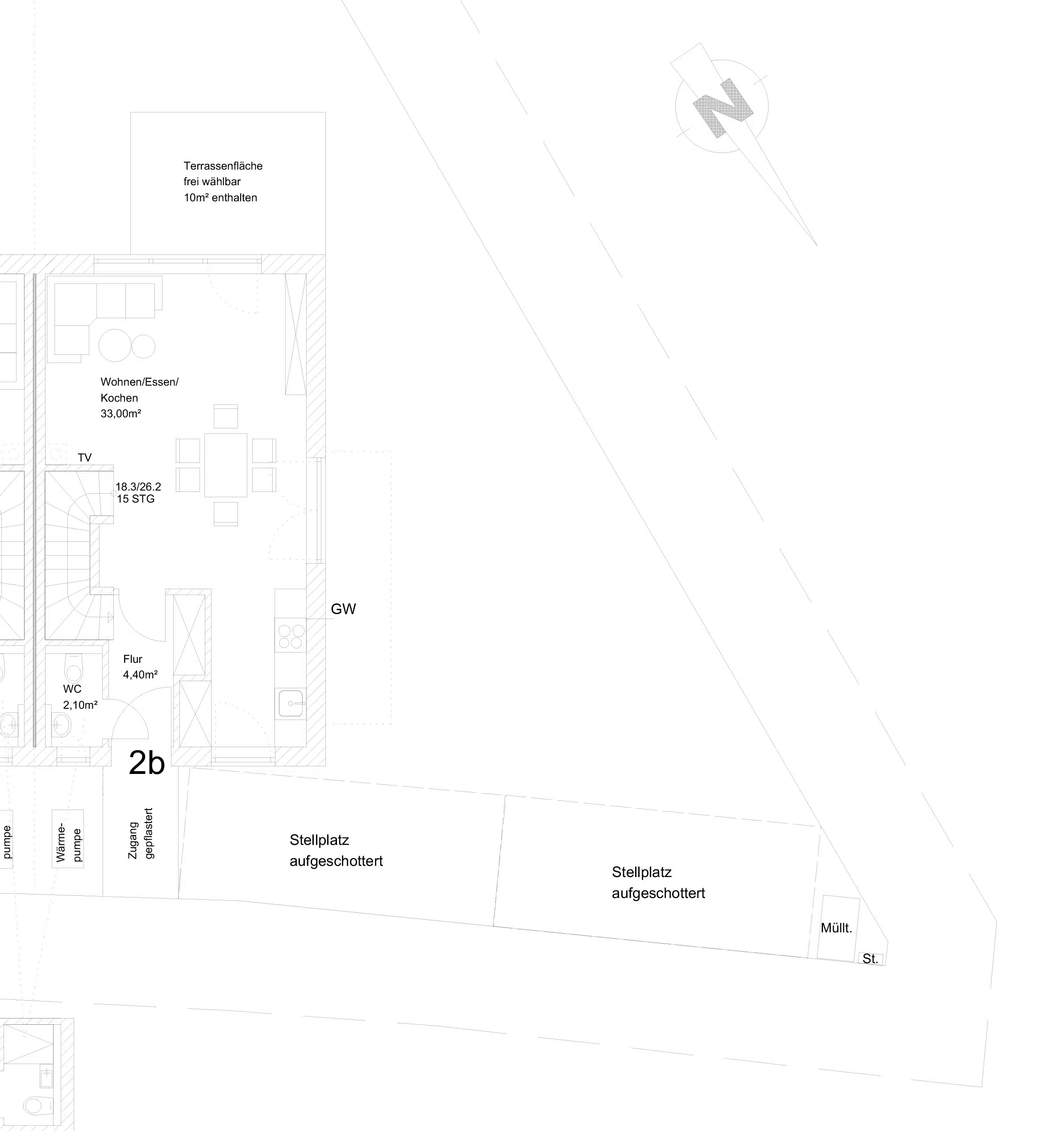 2b Grundriss EG - Nur einen Steinwurf vom Staffelsee entfernt. Charmante Neubau DHH in Uffing am Staffelsee! (2b)
