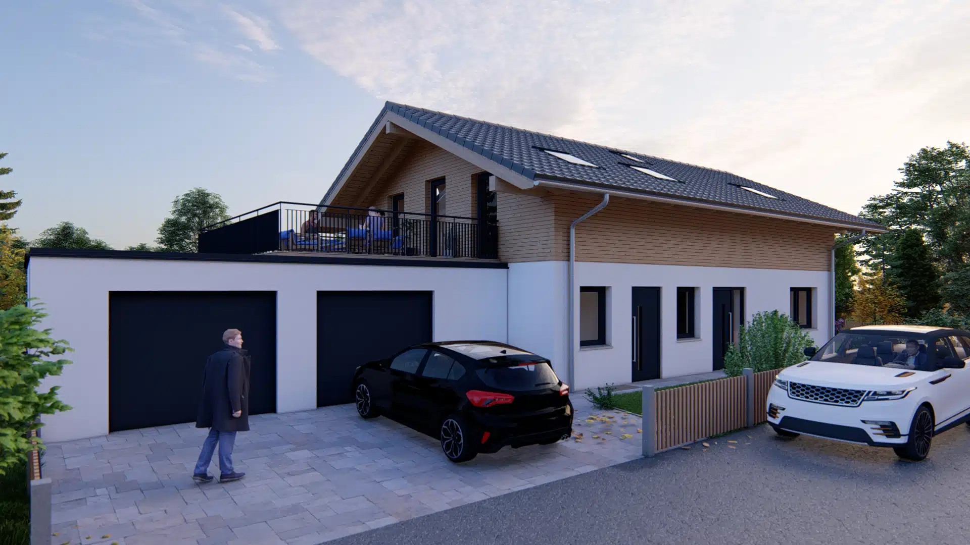 Illustration Garagen - Neubau! Großzügiges Einfamilienhaus mit Einliegerwohnung in schöner Wohnlage von Weilheim